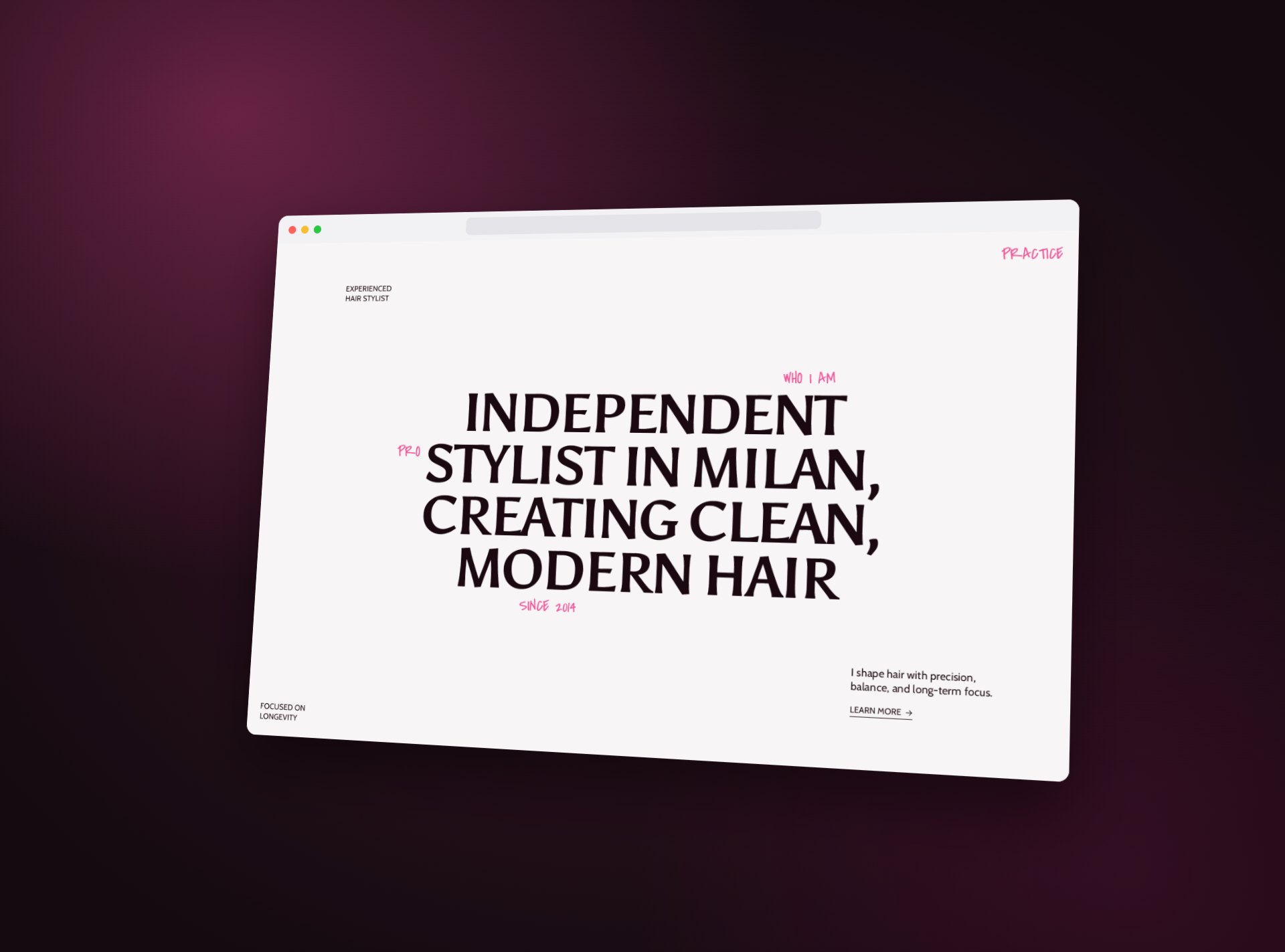 Rossi stylist introduction section in a browser
